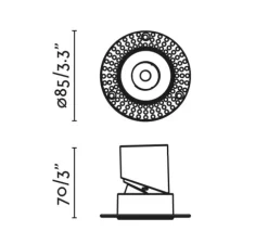 Spot encastrable, orientable, Lox trimless, blanc, LED, dim, 2700K, 473 lm, Ø8,5cm, H7cm - Faro