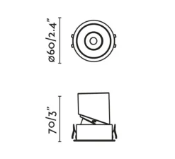 Plafonnier & Spot*Faro Spot encastrable, orientable, Lox, , LED, dim, 2700K, 473 lm, Ø6cm, H7cm - blanc