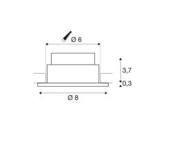 Plafonnier & Spot*SLV Spot encastrable, Patta-I, , IP65, LED, dim, 1800-3000K, 440 lm, Ø8cm, H4cm - noir