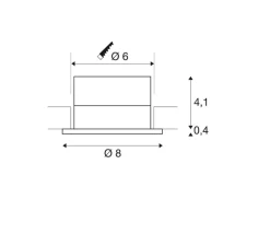 Plafonnier & Spot*SLV Spot encastrable, Patta-I, , IP65, Led, dim, 3000 k, 910lm, Ø8cm, H4,5cm - noir