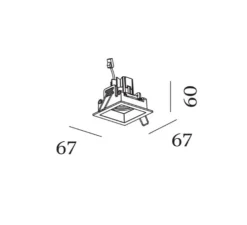 Spot encastrable, Plano Petit 1.0 LED, bronze, LED, dim, 2000K-3000KK, 420 lm, L6,7cm, H6cm - Wever&Ducré