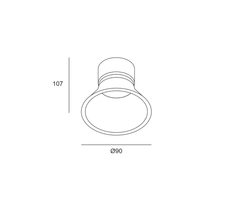 Plafonnier & Spot*LEDS C4 Spot encastrable, Play High Visual Comfort, , IP54, 28°, LED, 2700K, 523 lm, Ø9cm, H10,7cm - noir