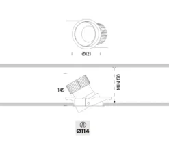 Plafonnier & Spot*ONOK Spot encastrable, Ringo Tilt 2, , LED, dim, 3000K, 1800 lm, Ø14,5cm, H12,1cm - Blanc satiné
