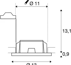 Spot encastrable, sans collerette, Plastra, plâtre, blanc, Ø13cm, H9cm - SLV
