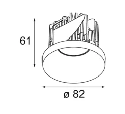 Plafonnier & Spot*Modular Spot encastrable, Smart Kup Recessed 82 1x, , LED, dim, 2700K, 744 lm, Ø8,2cm, H6,1cm - blanc