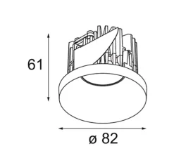 Spot encastrable, Smart Kup Recessed 82 1x, blanc, LED, 3000K, 773 lm, Ø8,2cm, H6,1cm - Modular