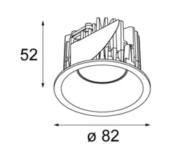 Plafonnier & Spot*Modular Spot encastrable, Smart Lotis 82, , LED, 554lm,Ø8,2cm, H5,2cm - blanc