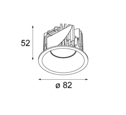 Plafonnier & Spot*Modular Spot encastrable, Smart Lotis 82, 15°, blanc, LED, 2700K, 554-744-956lm, Ø8,2cm, H5,2cm - 25°, blanc