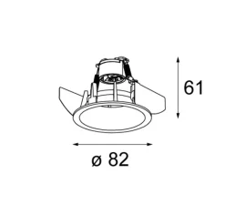 Plafonnier & Spot*Modular Spot encastrable, Smart Lotis Recessed 82 1x, GU10, compatible avec la collection Smart Tube, blanc, Ø8,2cm, H6,1cm - pour plafonnier Smart Surface Tubed, blanc