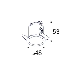 Spot encastrable, Smart Lotis, 25°, blanc, IP54, LED, 3000K, 224/303lm, Ø4,8cm, H5,3cm - Modular
