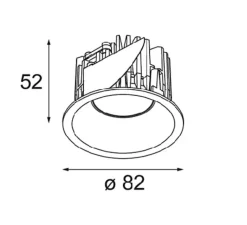 Plafonnier & Spot*Modular Spot encastrable, Smart Lotis Recessed 82 1x, , LED, dim, 3000K, 736 lm, Ø8,2cm, H5,2cm - or mat
