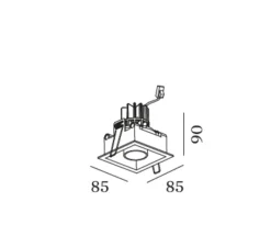 Plafonnier & Spot*Wever&Ducré Spot encastrable, SNEAK TRIM 1.0, , LED, 3000K, 400/540lm, Ø8,5cm, H9cm - noir