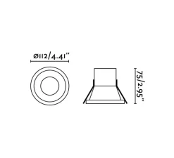 Plafonnier & Spot*Faro Spot encastrable, SON-1, encastrable, , LED, 2700K, 580 lm, Ø11,2cm, H7,5cm - blanc mat
