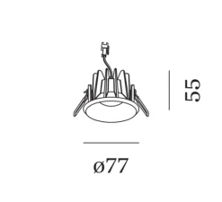 Plafonnier & Spot*Wever&Ducré Spot encastrable, Taio Round IP65 1.0 LED, , LED, 3000K, 335/455lm, Ø7,7cm, H5,5cm - blanc
