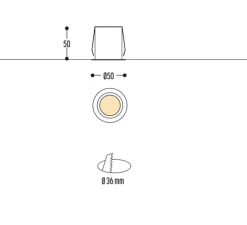 Spot encastrable, Taqi, blanc, IP65, LED, dim, 3000k, 455 lm, Ø5cm, H5cm - Dark