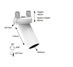 Plafonnier & Spot*Doxis Spot encastrable, Tektus 45 Recessed, mat, dim, LED, 2700K, 1100lm, Ø4,5cm, H11,3cm - noir