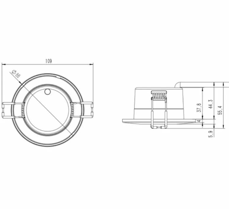 Plafonnier & Spot*Solum Spot encastrable, Teles Bluetooth, , IP65, LED, dim, 2200 à 6500K, 300-450 lm, Ø8,8cm, H5,5cm - noir