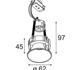 Plafonnier & Spot*Modular Spot encastrable, Tetrix Oblique Recessed 62 1x, , Ø6,2cm, H4,5cm - noir chrome