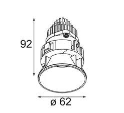 Spot encastrable, Tetrix Oblique Recessed 62 1x, noir mat, Ø6,2cm, H4,5cm - Modular