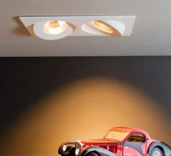 Spot encastrable, Titan Double Rectangle Organic, blanc mat, 40°, LED, 3000K, 1156lm, L17,2cm, H7cm - Doxis