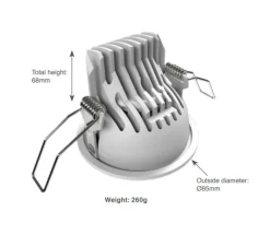 Plafonnier & Spot*Doxis Spot encastrable, Titan Fix Round Cone, 40°, Bobbytrap springs, mat, dim, LED, 2700K, 1100lm, Ø8,5cm, H6,8cm - or
