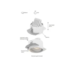 Plafonnier & Spot*Doxis Spot encastrable, Titan Trimless Deep Cone, 40°, mat, dim, LED, 3000K, 1156lm, Ø8,4cm - noir