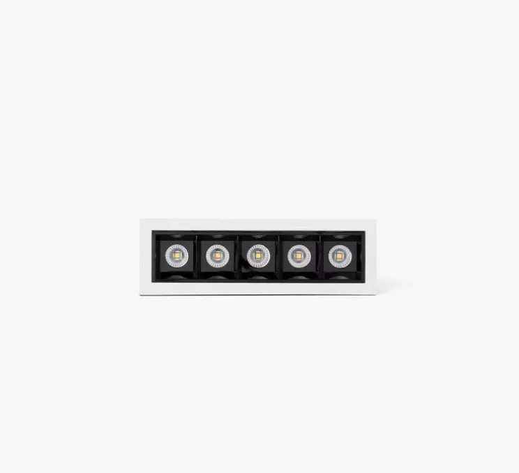Spot encastrable, Troop-5, blanc, LED, 3000K, 1050 lm, 36°, L13,7cm, H4,4cm - Faro