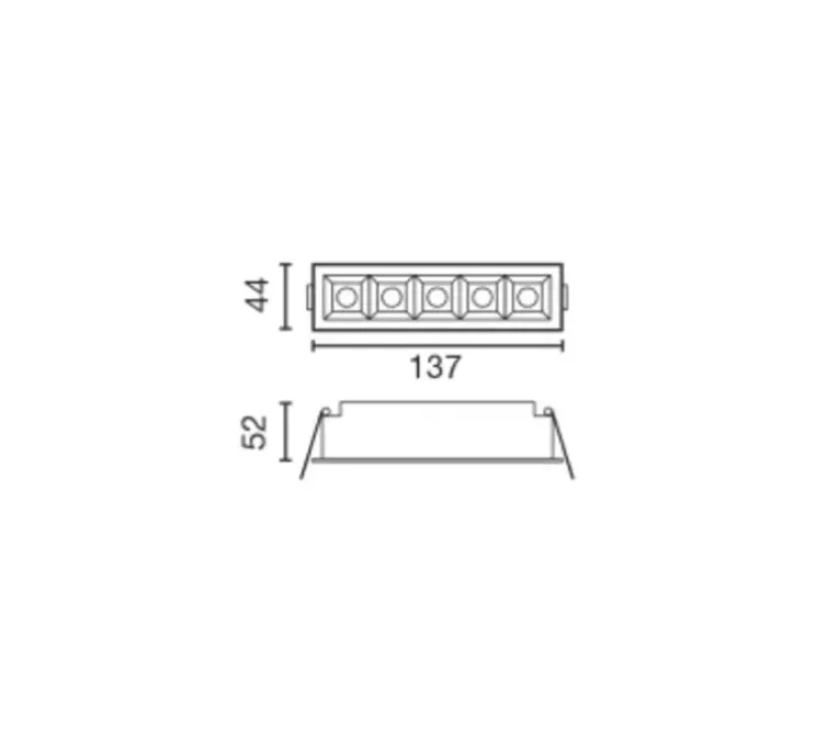 Spot encastrable, Troop-5, blanc, LED, 3000K, 1050 lm, 36°, L13,7cm, H4,4cm - Faro