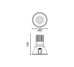 Plafonnier & Spot*Faro Architectural Spot encastrable, Tulipa, 36°, , IP44, LED, dim, DALI, 2700K, 406 lm, Ø8,2cm, H10,6cm - Faro blanc