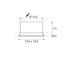 Plafonnier & Spot*SLV Spot encastrable, Verlux, , LED, dim, 3000K, 1800 lm, L13,5cm, H13,5cm - blanc