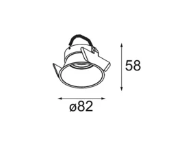 Plafonnier & Spot*Modular Spot encatrable, Lotis Round Recessed 82 1x, , Ø8,2cm, H5,8cm - Champagne
