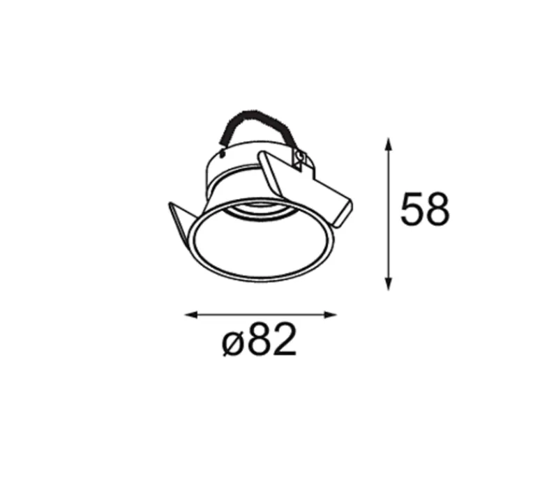 Plafonnier & Spot*Modular Spot encatrable, Lotis Round Recessed 82 1x, , Ø8,2cm, H5,8cm - Champagne