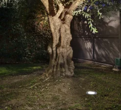 Plafonnier & Spot*Faro Spot extérieur de sol encastrable, Salt, asymétrique, LED, 3000K, Ø18cm, IP67, 45° - gris