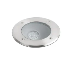 Plafonnier & Spot*Faro Spot extérieur de sol encastrable, Salt, asymétrique, LED, 3000K, Ø18cm, IP67, 45° - gris