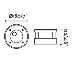 Plafonnier & Spot*Faro Spot extérieur de sol encastrable, Salt, asymétrique, LED, 3000K, Ø18cm, IP67, 45° - gris