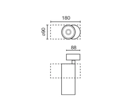 Spot, Fost Surface, blanc, LED, dim, DALI, 42W, 38°, 2700K, 3469 lm, Ø9cm, H18cm - Faro