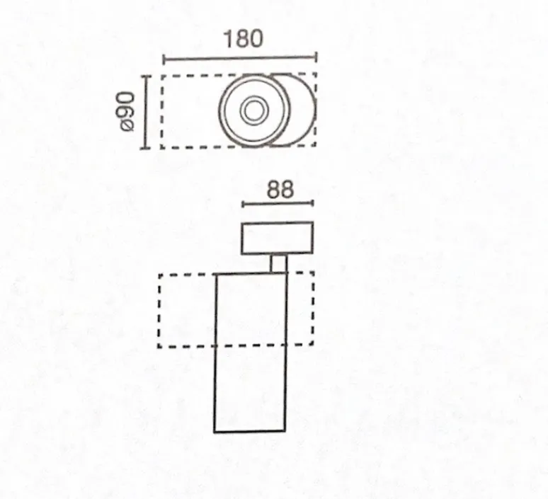 Plafonnier & Spot*Faro Architectural Spot, Fost Surface, , LED, dim, DALI, 2700k, 42W, 38°, CRI>97, 2958 lm, Ø9cm, H18cm - Faro noir