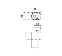 Plafonnier & Spot*Faro Architectural Spot, Fost Surface, , LED, dim, triac, 4000k, 42W, 38°, CRI></noscript>97, 3684 lm, Ø9cm, H18cm - Faro noir