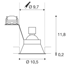 Plafonnier & Spot*SLV Spot, HORN-T, , Ø10,5cm, H12cm - blanc
