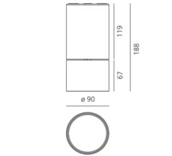 Spot, Hoy Spot SMD, blanc, LED, 3000K, 1923 lm, Ø9cm, H18,8cm - Artemide