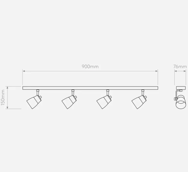 Plafonnier & Spot*Astro Spot, Juno Four Bar, , L90cm, H15cm - bronze