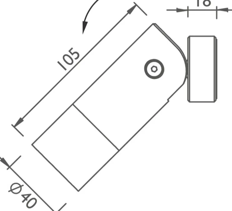 Spot, Kew 40 surface medium, noir mat, IP66, LED, 2700K, 562 lm, Ø4cm, H10,5cm - John Cullen