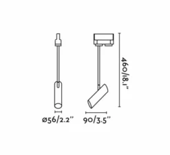 Plafonnier & Spot*Faro Spot, LINK, , L9cm, H46cm - noir