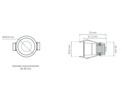 Plafonnier & Spot*Solum Spot, Lyra, , IP65, LED, dim, 2700-4000K, 350-400 lm, Ø3,98cm, H7,2cm - blanc