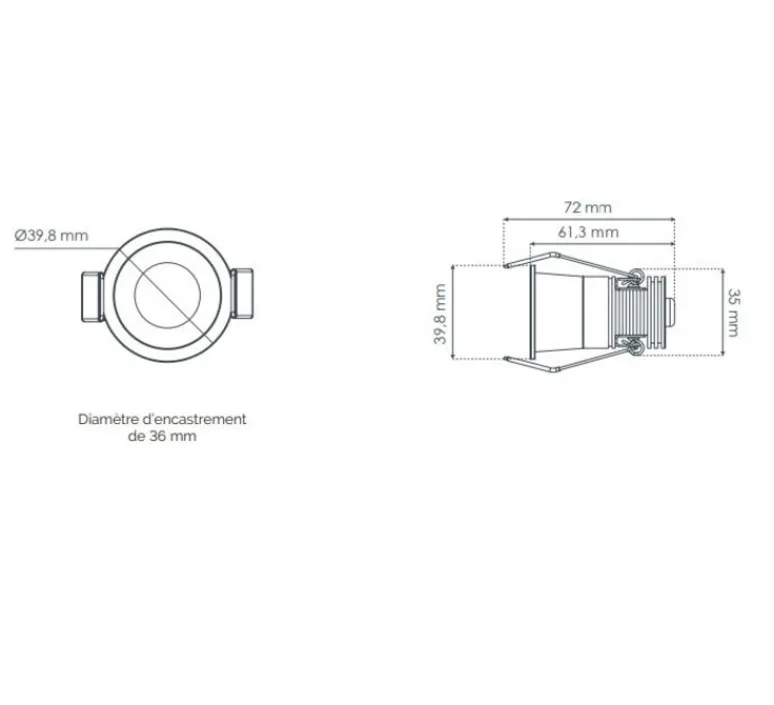 Plafonnier & Spot*Solum Spot, Lyra, , IP65, LED, dim, 2700-4000K, 350-400 lm, Ø3,98cm, H7,2cm - noir