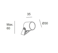 Plafonnier & Spot*LEDS C4 Spot, Max Mini, , IP66, LED, 2700K, 158 lm, Ø3cm, H3,5cm - noir