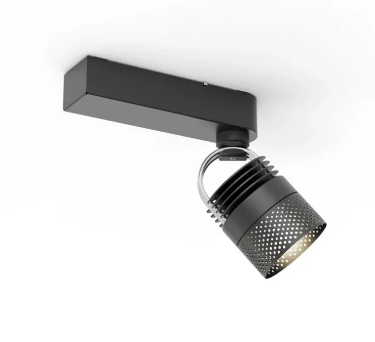 Spot, MOD Mono, noir perforé, LED, dim, 2700K, 900 lm, L25cm, H21cm - Sammode