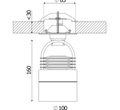 Plafonnier & Spot*Sammode Spot, MOD recessed perforé, , LED, dim, 2700K, 900 lm, Ø10cm, H16cm - bronze