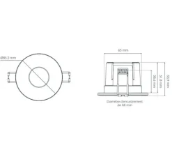 Plafonnier & Spot*Solum Spot, Norma, , IP65, LED, dim, 2700-4000K, 500-550 lm, Ø8,52cm, H5,59cm - blanc