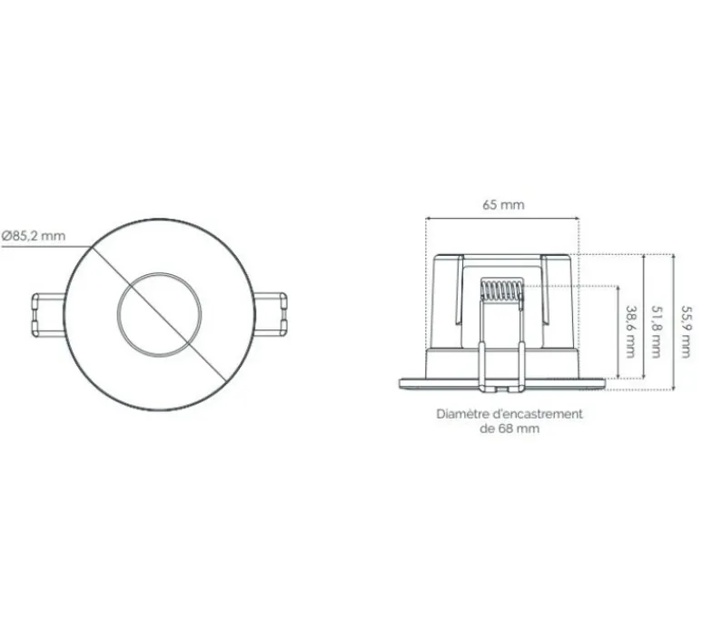 Plafonnier & Spot*Solum Spot, Norma, , IP65, LED, dim, 2700-4000K, 500-550 lm, Ø8,52cm, H5,59cm - blanc